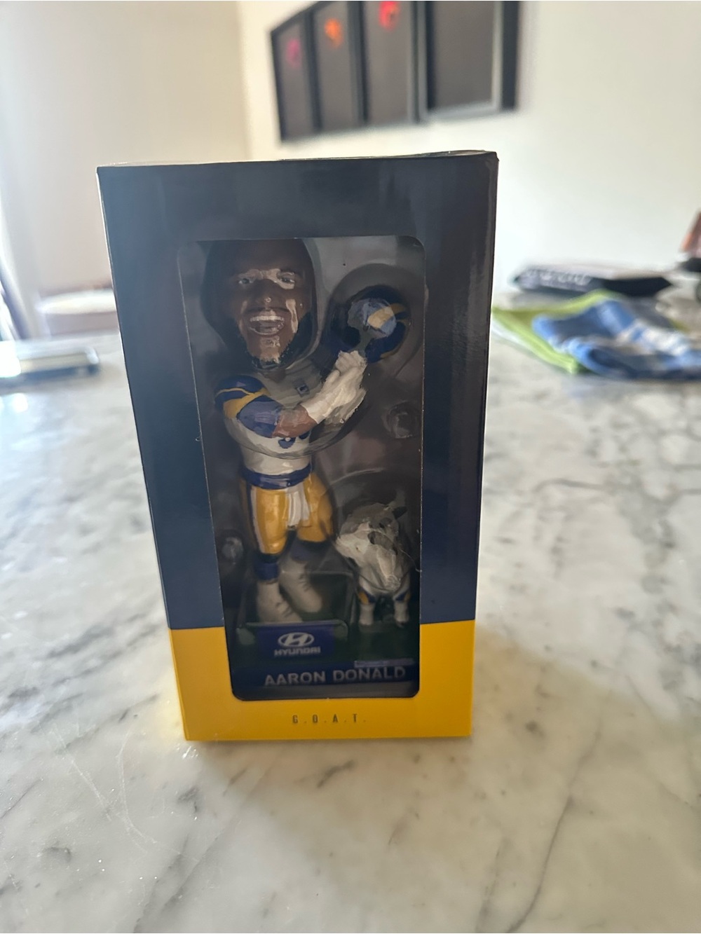NFL Los Angeles rams Aaron Donald bobble head the goat NEW IN BOX